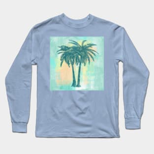 Painted Palm Trees Tropical Colors Long Sleeve T-Shirt